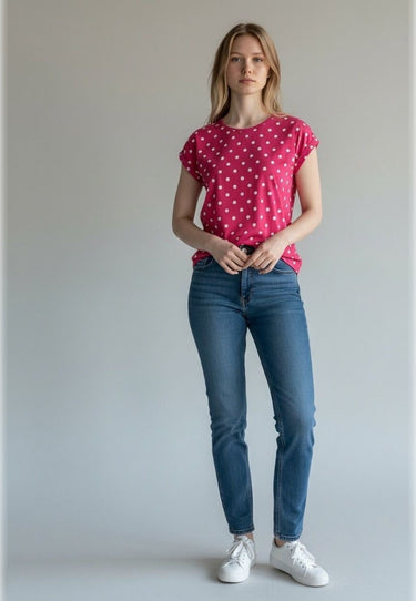 Salzhaut - CORNELL Damen normale Passform - All-over-Print - Damen - Punkte - 1 - #farbe_pink-white