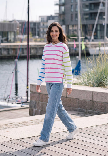 salzhaut - DAMELN Damen Sweatshirt Oversized - adenauer & co - Anker - Basic - 1 - #farbe_Multicolour Streifen