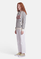 salzhaut - Damen Hoodie SÜNN RINGEL - MOIN Leo Tailliert - adenauer & co - Anker - Basic - 4 - #farbe_Navy-Offwhite-Pink