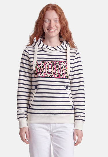 salzhaut - Damen Hoodie SÜNN RINGEL - MOIN Leo Tailliert - adenauer & co - Anker - Basic - 3 - #farbe_Navy-Offwhite-Pink