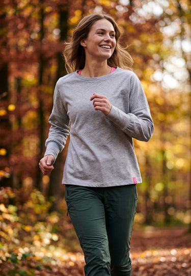 salzhaut - Damen Longsleeve SMAAK normale Passform - adenauer & co - Anker - Basic - 1 - ##farbe_Grey Melange