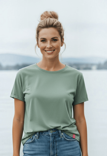 salzhaut - SÖMMER Damen Shirt Relaxed-Fit - adenauer & co - Anker - Basic - 41 - #farbe_Salbei