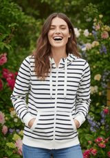 salzhaut - Damen Sweatjacke SÖÖTE - RINGEL normale Passform - adenauer & co - Anker - Basic - 1 - ##farbe_Navy-Offwhite