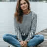salzhaut - Damen Sweatshirt KANT - RINGEL Regular Fit - adenauer & co - Anker - Basic - 1 - ##farbe_Navy-Offwhite