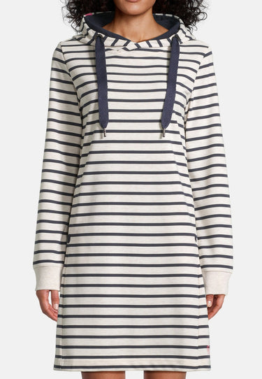 salzhaut - DAPHNE Damen normale Passform - Hoodiekleid - Kapuze - Kapuzenpulli - 3 - #farbe_ecru-navy