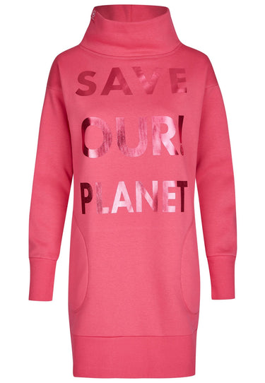 salzhaut - DAVIDA Damen normale Passform - Frontprint - Hoodiekleid - Kleid - 2 - color_Pink