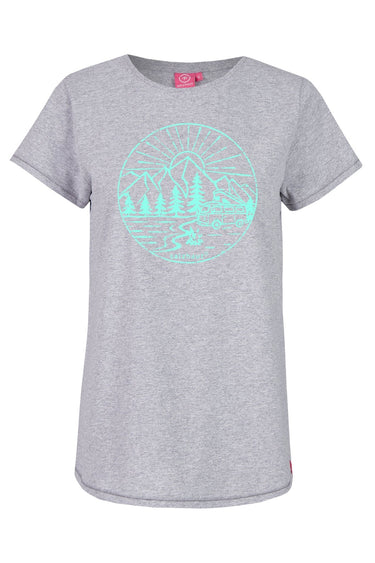 Salzhaut - DEERN - CAMPER Damen normale Passform - Frontprint - Reduziert - Rundhals - 1 - #farbe_grey-melange