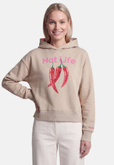 salzhaut - DÖSBADDEL Damen Hoodie Crop Fit - adenauer & co - Anker - Basic - 7 - #farbe_Oat