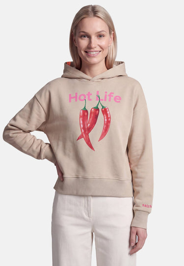 salzhaut - DÖSBADDEL Damen Hoodie Crop Fit - adenauer & co - Anker - Basic - 7 - #farbe_Oat