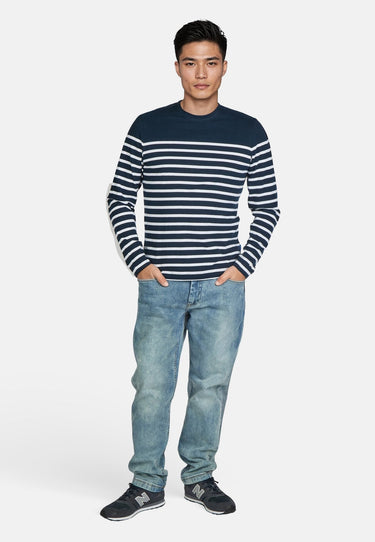 salzhaut - EBB - RINGEL Herren normale Passform - Herren - Langarmshirt - ringel - 1 - color_Navy Offwhite