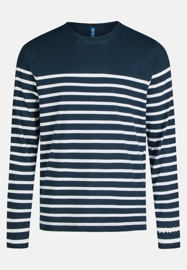 salzhaut - EBB - RINGEL Herren normale Passform - Herren - Langarmshirt - ringel - 2 - color_Navy Offwhite