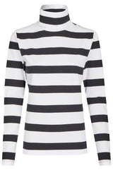 Salzhaut - EDITHA Damen normale Passform - Damen - Rollkragen - Streifenmuster - 1 - #farbe_black