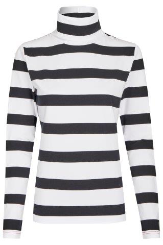 salzhaut - EDITHA Damen normale Passform - Damen - Rollkragen - Streifenmuster - 1 - #farbe_black