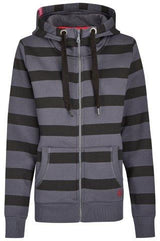 Salzhaut - EUGENIA Damen normale Passform - Damen - Hoodiejacke - Streifenmuster - 1 - #farbe_anthra
