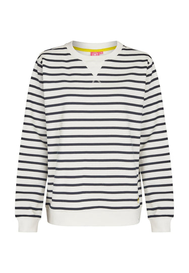 salzhaut - FRANCES Damen normale Passform - Rundhals - Sweatshirt 1 - #farbe_navy-offwhite