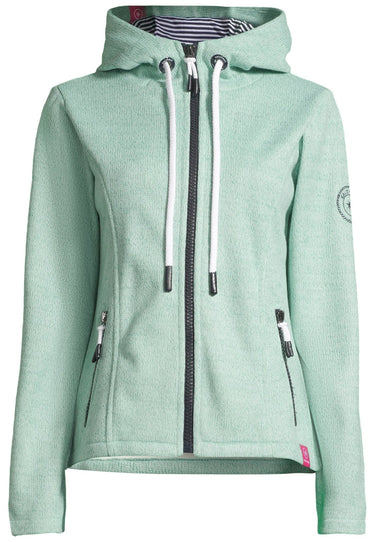 salzhaut - FRUNSA Damen Regular Fit - Fleecehoodie - Strickfleecejacke - Sweat - 7 - #farbe_salbei