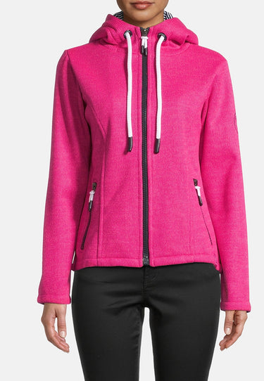 salzhaut - FRUNSA Damen Regular Fit - Fleecehoodie - Strickfleecejacke - Sweat - 3 - #farbe_pink