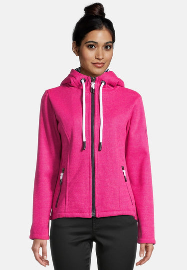 salzhaut - FRUNSA Damen Regular Fit - Fleecehoodie - Strickfleecejacke - Sweat - 1 - #farbe_pink