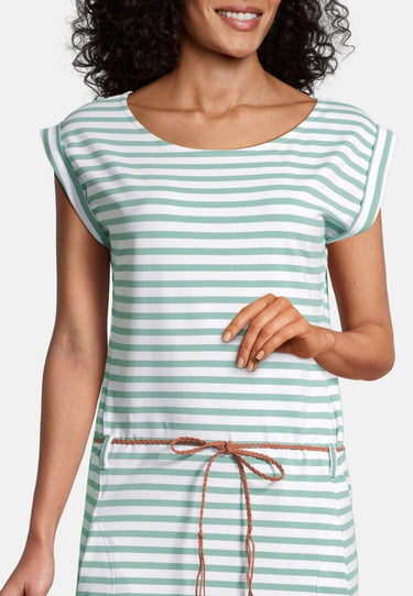 salzhaut - GALA Damen Tailliert - Kleid - Ringelkleid - Sommerkleid - 8 - #farbe_salbei