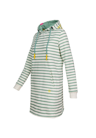 salzhaut - GERHILDA Damen Tailliert - Hamburg - Hoodiekleid - ringel - 5 - #farbe_salbei