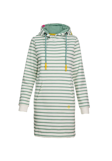 salzhaut - GERHILDA Damen Tailliert - Hamburg - Hoodiekleid - ringel - 3 - #farbe_salbei