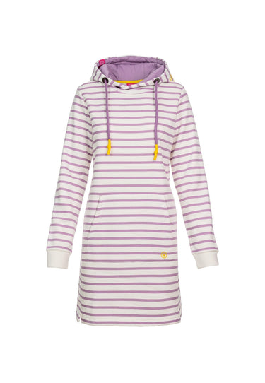 salzhaut - GERHILDA Damen Tailliert - Hamburg - Hoodiekleid - ringel - 1 - #farbe_flieder