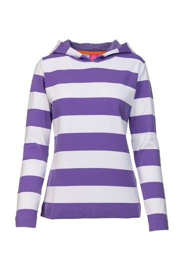salzhaut - HAKANA Damen normale Passform - Hoodie - Kapuzenpullover - Langarmshirt - 6 - #farbe_purple-white