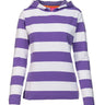 salzhaut - HAKANA Damen normale Passform - Hoodie - Kapuzenpullover - Langarmshirt - 5 - #farbe_purple-white