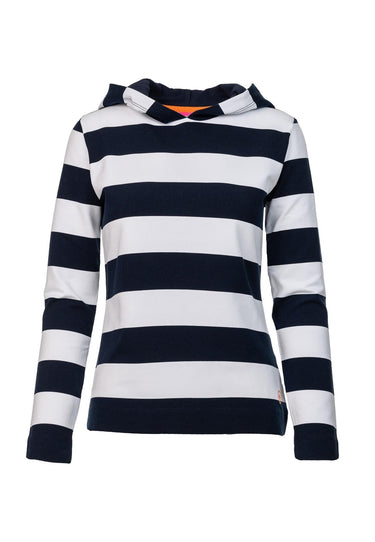 salzhaut - HAKANA Damen normale Passform - Hoodie - Kapuzenpullover - Langarmshirt - 2 - #farbe_navy-white