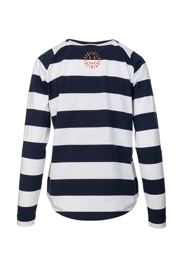 salzhaut - HASELA Damen normale Passform - Langarmshirt - Oversize - T-Shirt - 5 - #farbe_navy-white