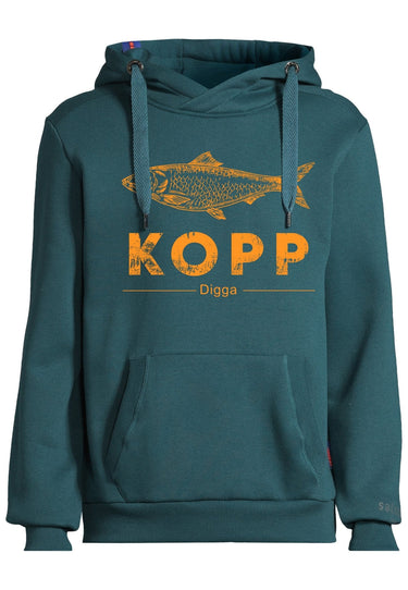 salzhaut - HEFF - FISCHKOPP Herren normale Passform - Frontprint - HAKA - Hoodie - 2 - #farbe_dragonfly-neonorange