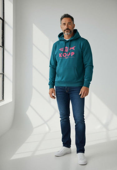 Salzhaut - HEFF - FISCHKOPP Herren normale Passform - Frontprint - HAKA - Hoodie - 11 - #farbe_dragonfly-neonpink