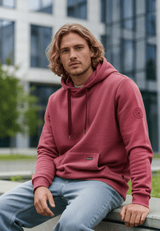 salzhaut - Herren Hoodie HEFF Regular Fit - adenauer & co - Anker - Basic - 25 - #farbe_Berry