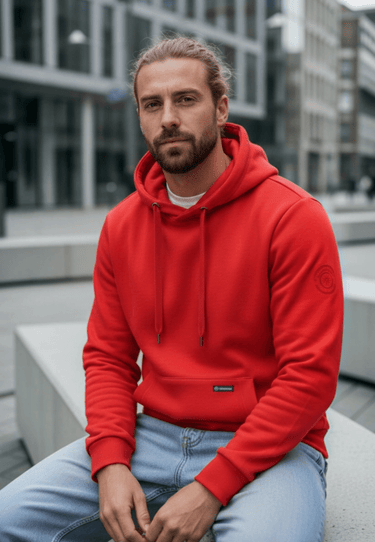 salzhaut - Herren Hoodie HEFF Regular Fit - adenauer & co - Anker - Basic - 13 - #farbe_Chilli Red