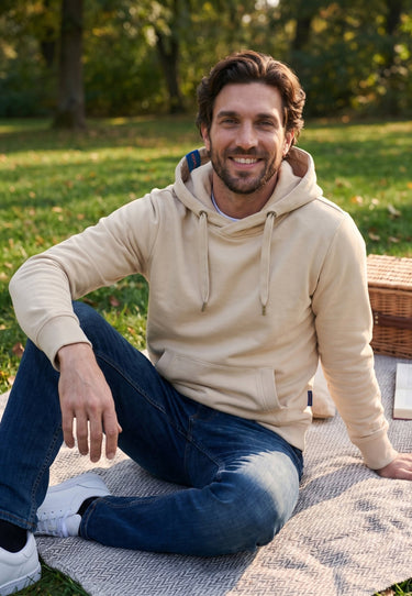 salzhaut - HEFF Herren Hoodie Regular Fit - adenauer & co - Anker - Basic - 108 - #farbe_Oat