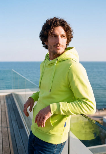 salzhaut - HEFF Herren Hoodie Regular Fit - adenauer & co - Anker - Basic - 116 - #farbe_Lime