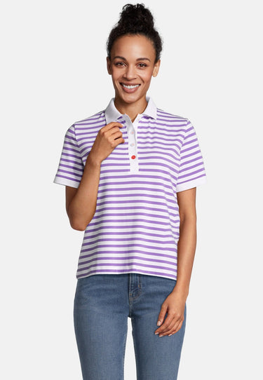 salzhaut - HEIKE Damen normale Passform - Damen - Polo-Shirt - ringel - 4 - #farbe_purple-white