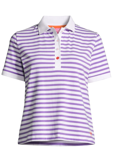 salzhaut - HEIKE Damen normale Passform - Damen - Polo-Shirt - ringel - 5 - #farbe_purple-white