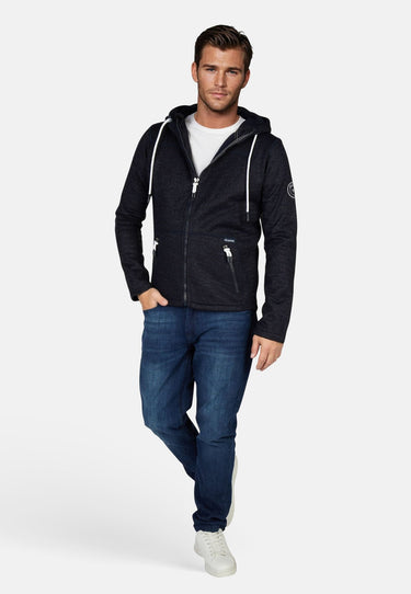 salzhaut - HELGE Herren normale Passform - Hamburg - Kapuze - Strickfleecejacke - 1 - #farbe_navy