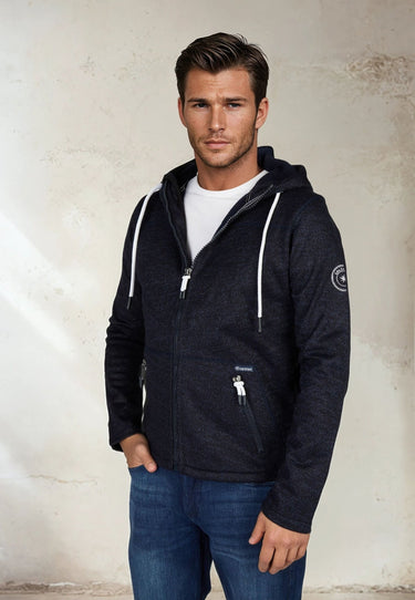 salzhaut - HELGE Herren normale Passform - Hamburg - Kapuze - Strickfleecejacke - 3 - #farbe_navy