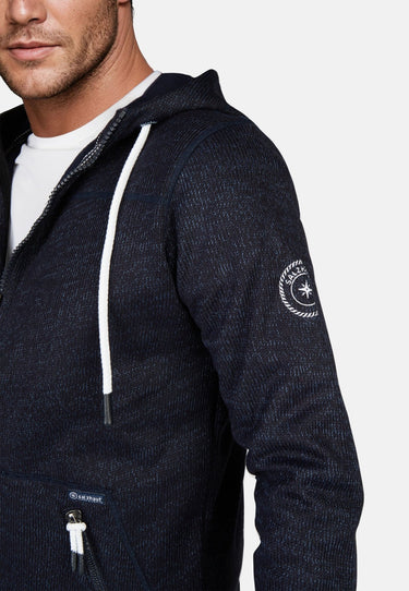 salzhaut - HELGE Herren normale Passform - Hamburg - Kapuze - Strickfleecejacke - 6 - #farbe_navy