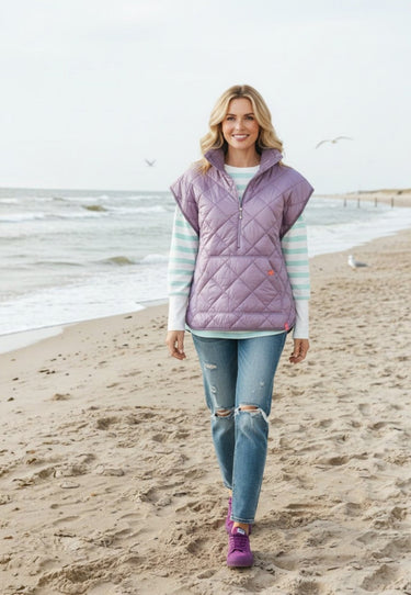salzhaut - HILLJE Damen Poncho normale Passform - adenauer & co - Anker - Basic - 1 - #farbe_Purple