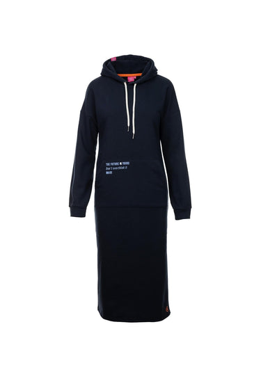 salzhaut - HISKA Damen Oversized - Frontprint - Hoodiekleid 5 - #farbe_navy