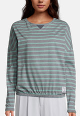 salzhaut - INGMARIE Damen Longsleeve Leicht tailliert - Hamburg - Langarmshirt - Reduziert - 4 - #farbe_Navy-Bottle Green