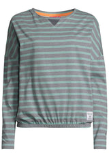 salzhaut - INGMARIE Damen Longsleeve Leicht tailliert - Hamburg - Langarmshirt - Reduziert - 2 - #farbe_Navy-Bottle Green