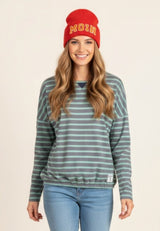 salzhaut - INGMARIE Damen Longsleeve Leicht tailliert - Hamburg - Langarmshirt - Reduziert - 1 - #farbe_Navy-Bottle Green