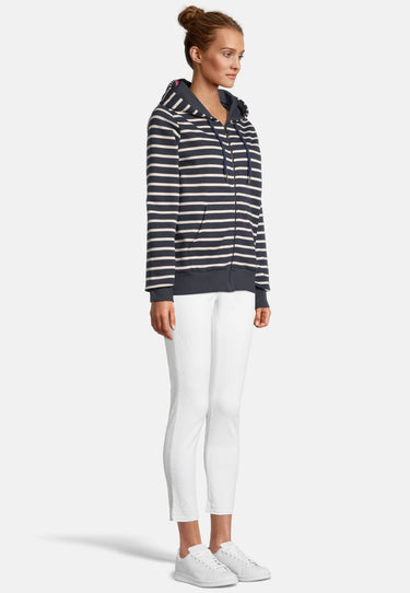 salzhaut - INGRID Damen normale Passform - Hamburg - Hoodiejacke - Kapuze - 5 - #farbe_navy-beige