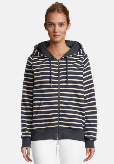salzhaut - INGRID Damen normale Passform - Hamburg - Hoodiejacke - Kapuze - 1 - #farbe_navy-beige