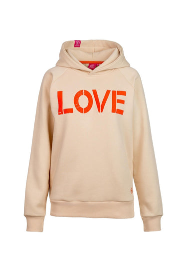 salzhaut - INKEN Damen Oversized - Hoodie - Kapuzenpullover - Langarmshirt - 3 - #farbe_beige-neon-mandarin