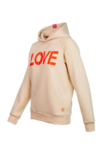 salzhaut - INKEN Damen Oversized - Hoodie - Kapuzenpullover - Langarmshirt - 5 - #farbe_beige-neon-mandarin